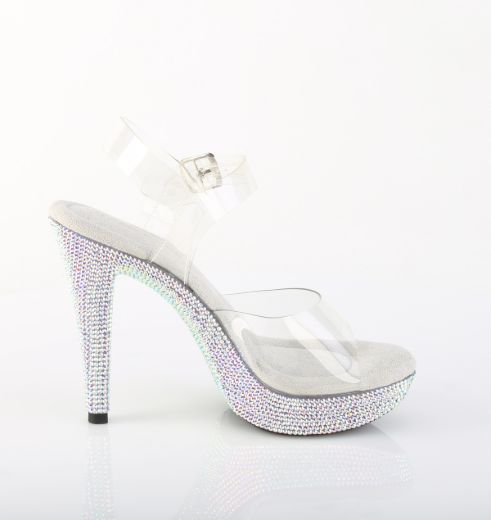 Product image of Fabulicious COCKTAIL-508DM Clr/Slv Multi RS 5 Inch Heel 1 Inch PF Ankle Strap Sandal w/RS