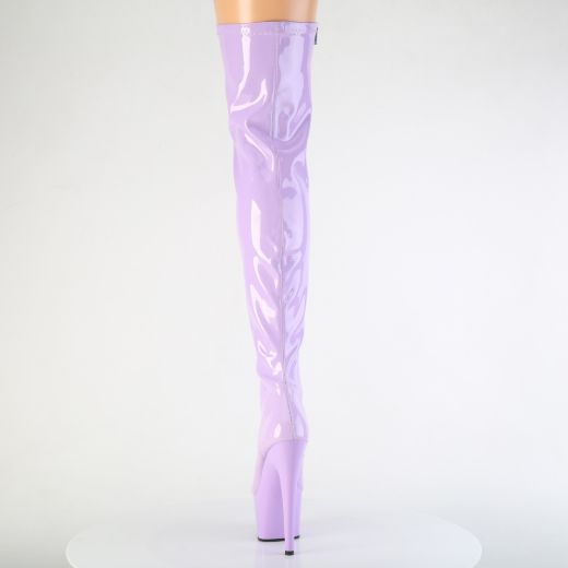 Product image of Pleaser ADORE-3000 Lavender Str. Pat/Lavender 7 Inch Heel 2 3/4 Inch PF Stretch Thigh Boot Side Zip