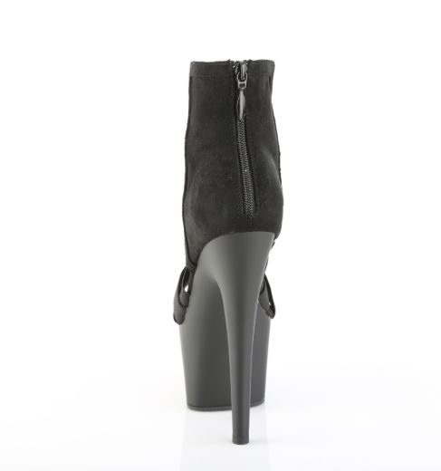 Product image of Pleaser ADORE-700-24 Blk Elastic Band-Microfiber/Blk Matte 7 Inch Heel 2 3/4 Inch PF Criss Cross Bootie Sandal Back Zip
