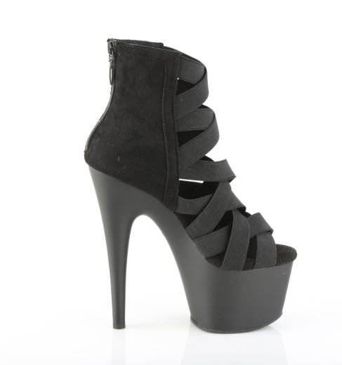 Product image of Pleaser ADORE-700-24 Blk Elastic Band-Microfiber/Blk Matte 7 Inch Heel 2 3/4 Inch PF Criss Cross Bootie Sandal Back Zip
