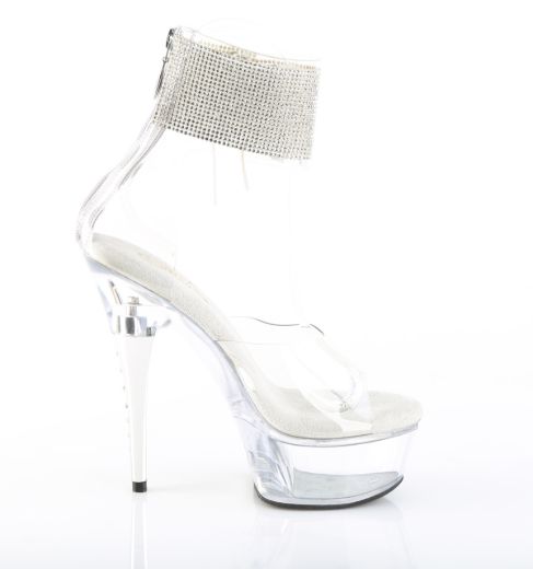Product image of Pleaser CAPTIVA-624RS Clr/Clr 6 Inch Heel 1 3/4 Inch PF RS Ankle Cuff Sandal Back Zip