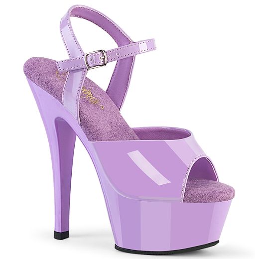 Product image of Pleaser KISS-209 Lavender Pat/Lavender 6 Inch Heel Ankle Strap P/F Sandal