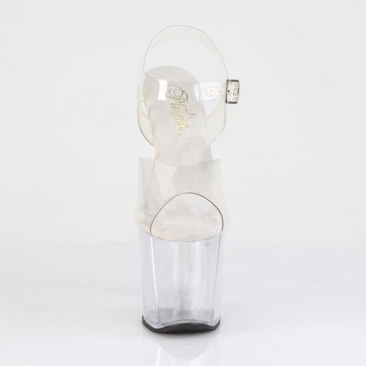 Product image of Pleaser AMAZE-808 Clr/Clr 8 Inch Wedge Heel 3 1/2 Inch PF Ankle Strap Sandal