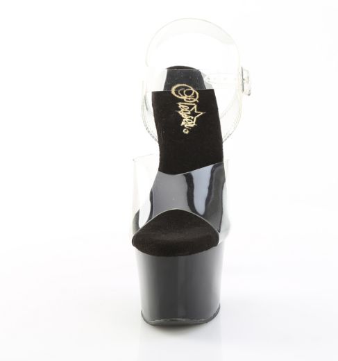 Product image of Pleaser SKY-308CRS Clr/Blk-Lavender RS 7 Inch Heel 2 3/4 Inch PF Ankle Strap Sandal