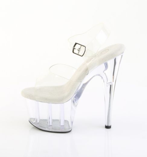 Product image of Pleaser ADORE-708PREM Clr TPU/Clr 7 Inch Heel 2 3/4 Inch PF Ankle Strap Sandal