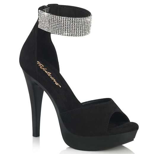 Product image of Fabulicious COCKTAIL-525 Blk Faux Suede/Blk Matte 5 Inch Heel 1 Inch PF d'Orsay Sandal w/RS Back Zip