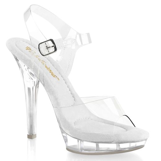 Product image of Fabulicious LIP-108 Clr/Clr 5 Inch Heel 3/4 Inch PF Ankle Strap Sandal