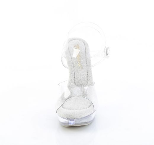 Product image of Fabulicious COCKTAIL-508 Clr/Clr 5 Inch Heel 1 Inch PF Ankle Strap Sandal