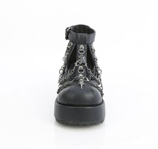 Product image of Demoniacult CUBBY-28 Blk Vegan Leather 2 3/4 Inch Platform Cage Shoe