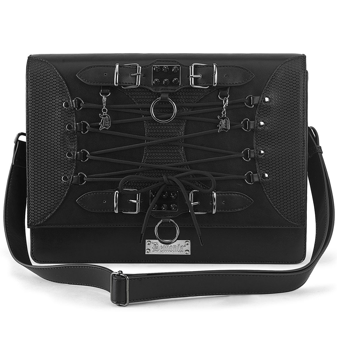 Product image of Demoniacult HB-661 Blk Vegan Leather  Faux Leather Large Crossbody 35x26x12 cm Bag