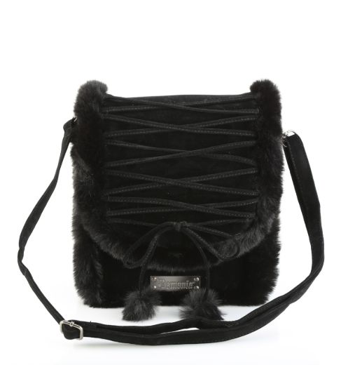 Product image of Demoniacult HB-663 BLK FAUX SUEDE-FAUX FUR Faux Suede & Fur Crossbody 20x24x8 cm Bag