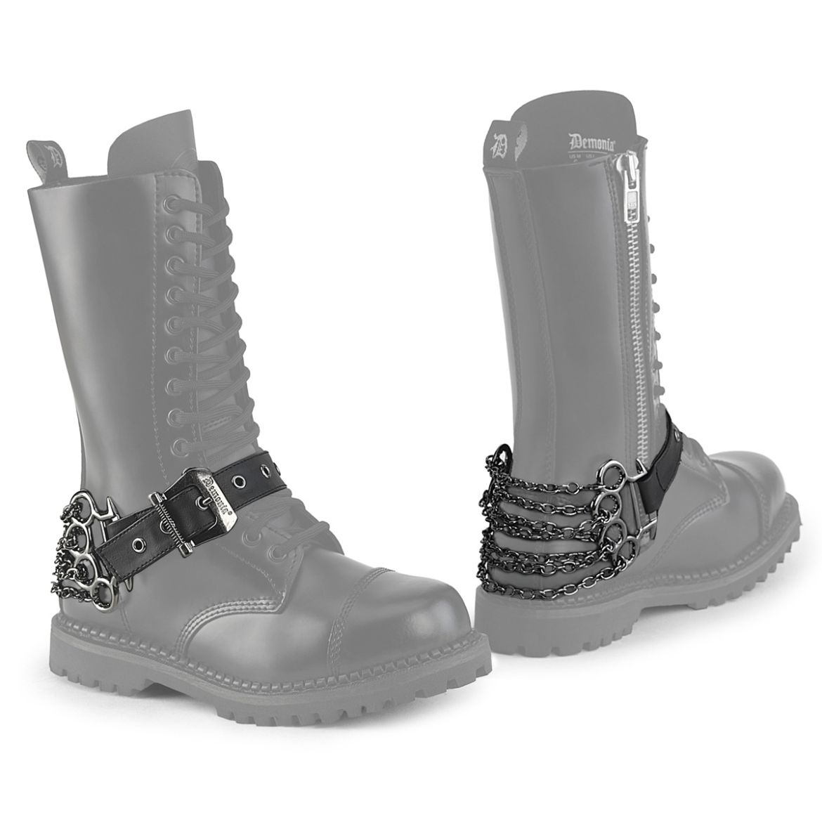 Product image of Demoniacult DA-515 Blk Faux Leather Faux Leather Boot Harness (Pair)